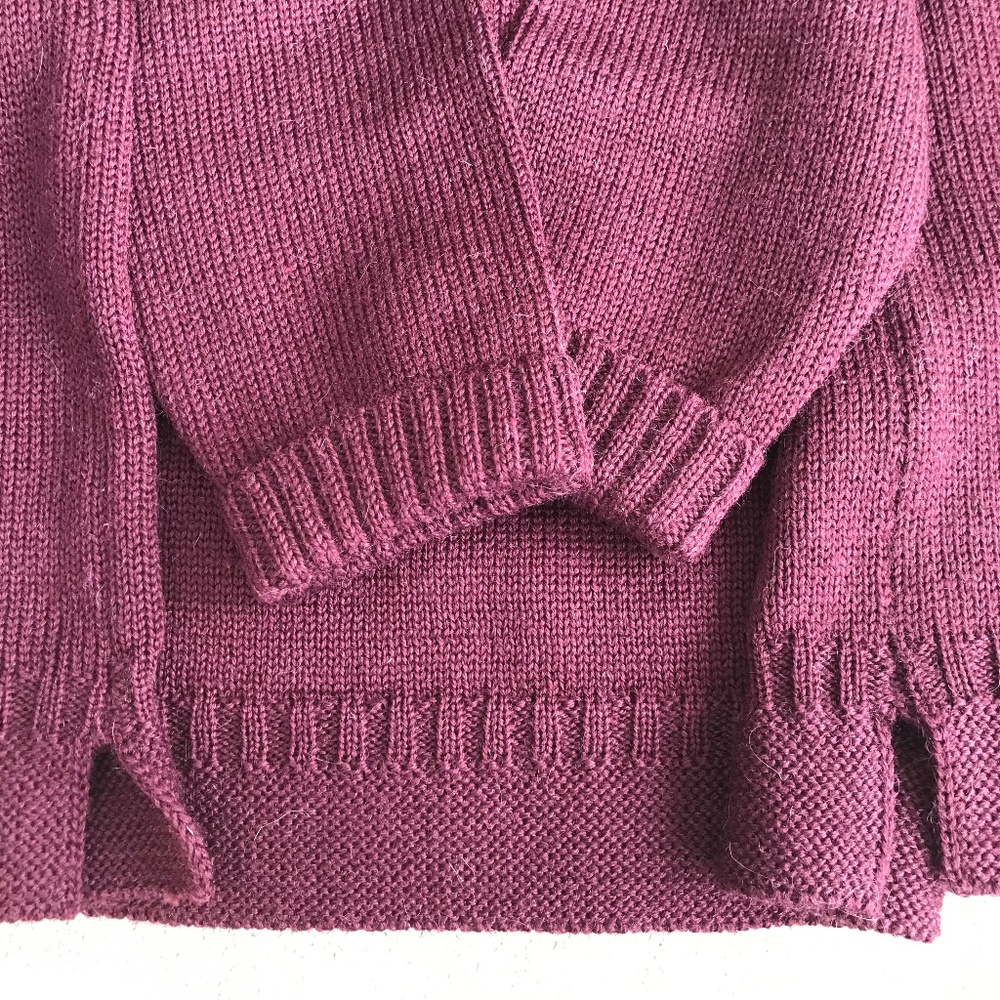 NWOT Woolovers Jumper Sweater Size L 100% Merino Wool “Dark Berry” Ribbed Knit - Picture 7 of 7